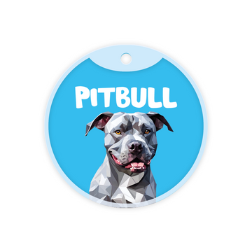 Customized Dog Id Tags - Pitbull (White)